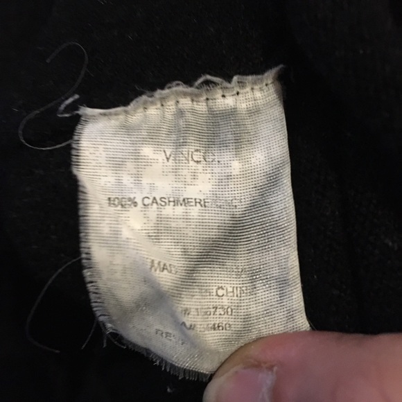 VINCE 100% Cashmere XS shawl collar, cross-over long sweater, charcoal grey soft - Picture 3 of 7